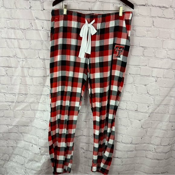concepts sports sleepwear TTU texas tech red raiders Plaid Pajama Pants sz L - Picture 1 of 9